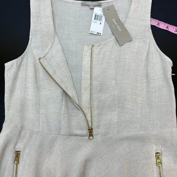 Vtg Joan Vass Linen Blend Sleeveless Dress Sz 8 Full Flowy Skirt Pockets… - Picture 5 of 14